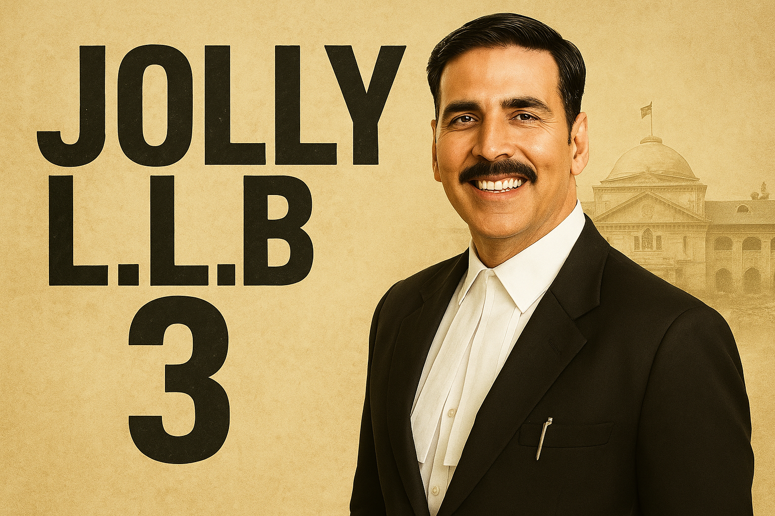Jolly LLB 3 movie poster featuring Akshay Kumar