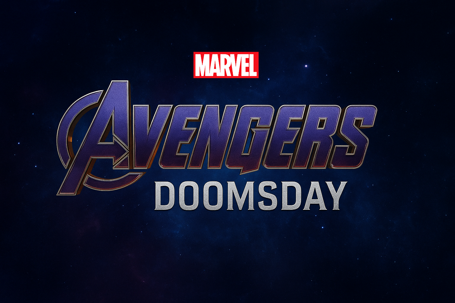 Marvel Avengers Doomsday official logo cosmic background