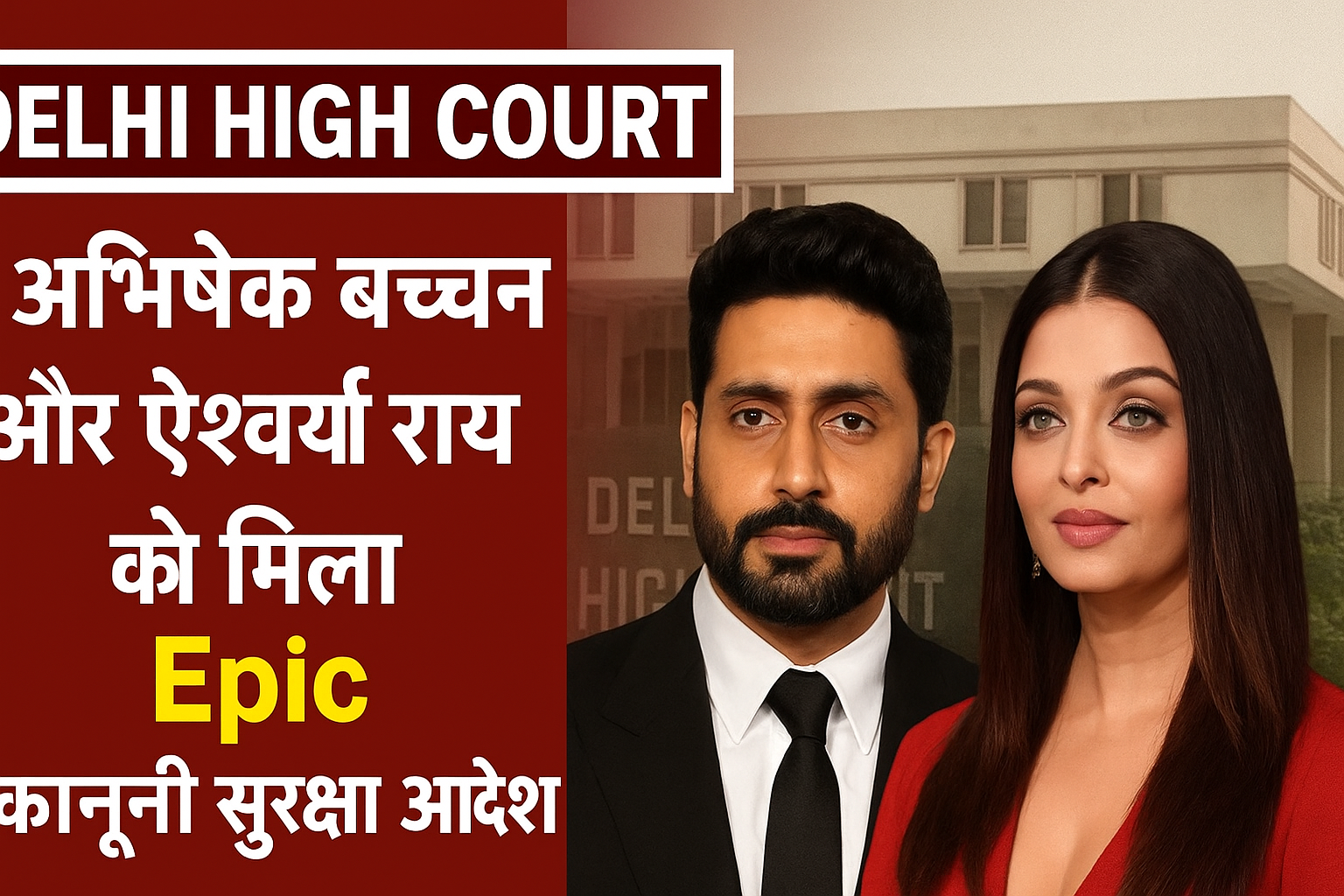 Delhi High Court ने अभिषेक बच्चन और ऐश्वर्या राय बच्चन को व्यक्तित्व अधिकारों की रक्षा के लिए अंतरिम कानूनी सुरक्षा आदेश दिया