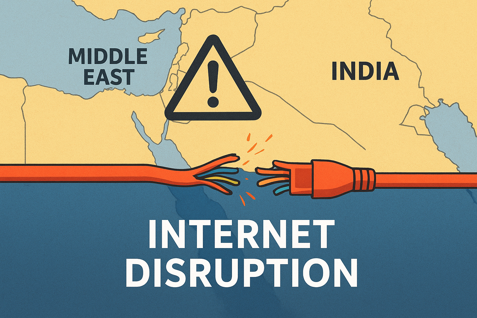 लाल सागर में केबल क्षतिग्रस्त होने से भारत और मध्य पूर्व में internet बाधित