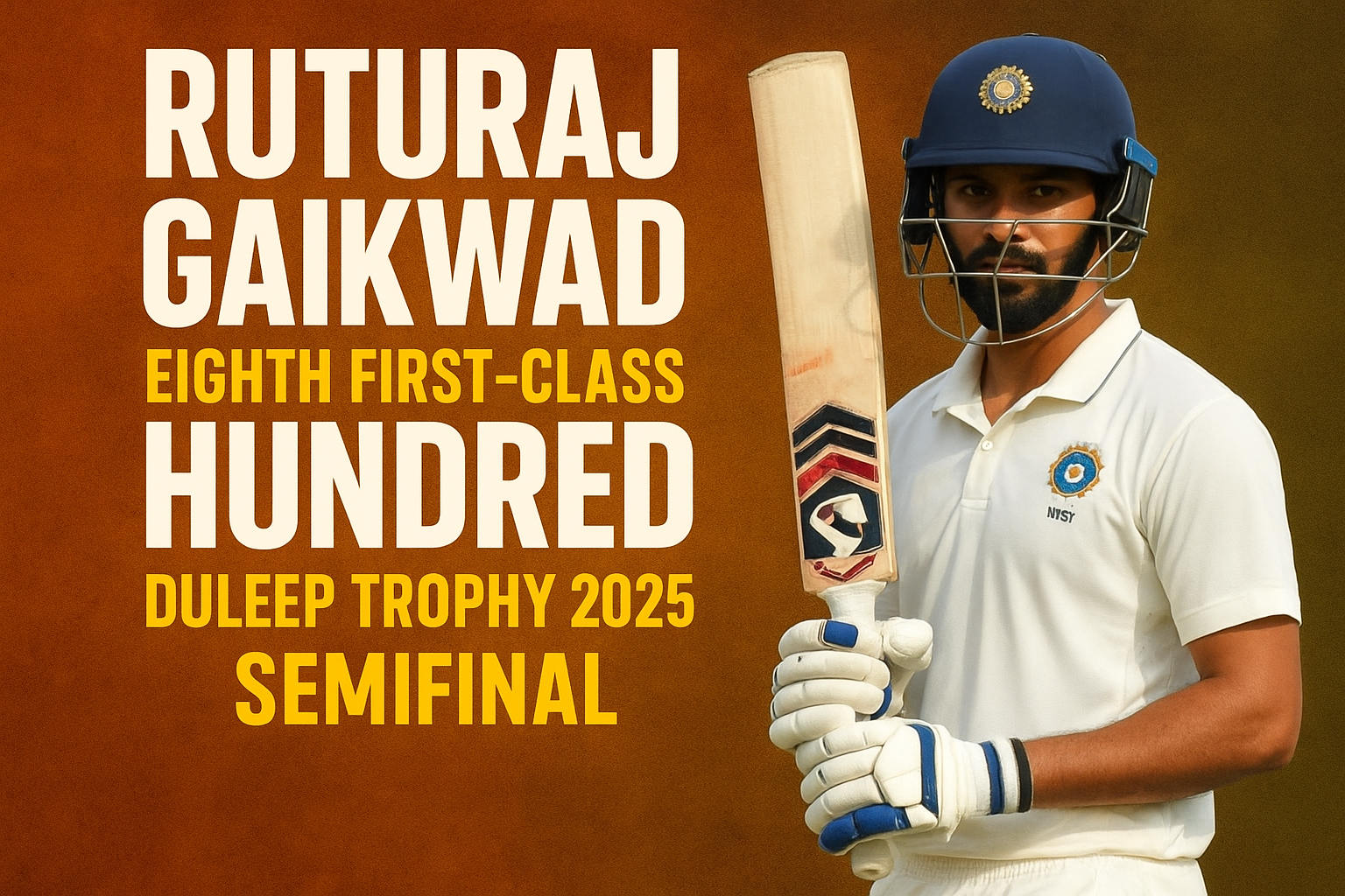 Ruturaj Gaikwad scores eighth first-class hundred in Duleep Trophy 2025 semifinal for West Zone